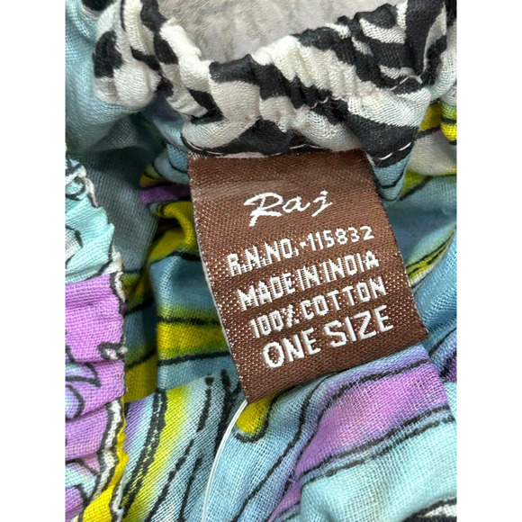 Raj Womens Multicolor Printed Elastic Waist Tiered Midi Skirt Boho One Size NWT - Picture 4 of 7